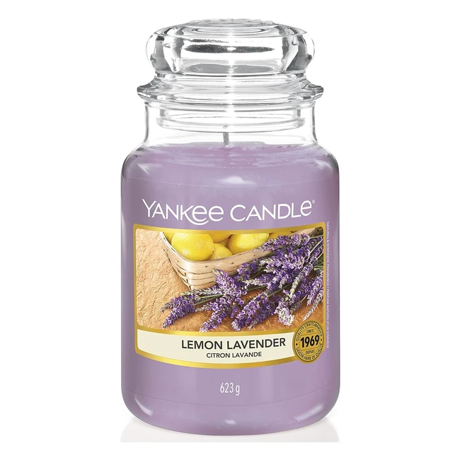 Yankee Candle Housewarmer Jar Lemon Lavender 623g - Duftkerze mit langem Brennda