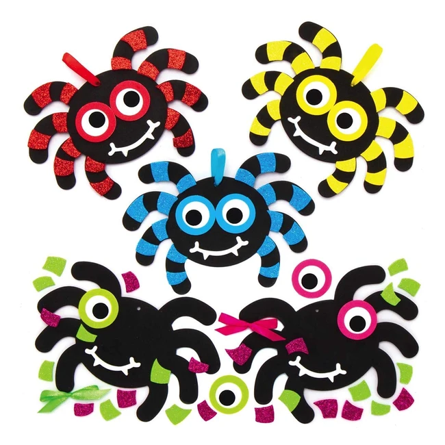 Kits de décorations araignées Baker Ross AX263 - Paquet de 8 - Loisirs créatifs pour enfants