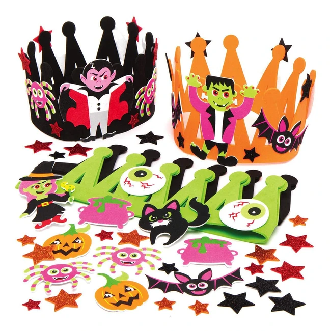 Kits Couronnes d'Halloween Baker Ross AX255 - Pack de 3 Activités Effrayantes pour Enfants