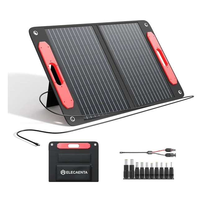 Caricabatterie solare portatile 75W 18V Elecaenta - Ricarica rapida USB-C PD45W 