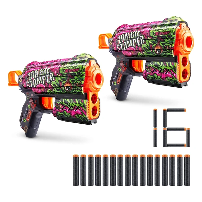 XShot XShot Skins Flux Zombie Stomper - Blaster Dart Foam 2-Pack + 16 Darts (Colore: 36551A)
