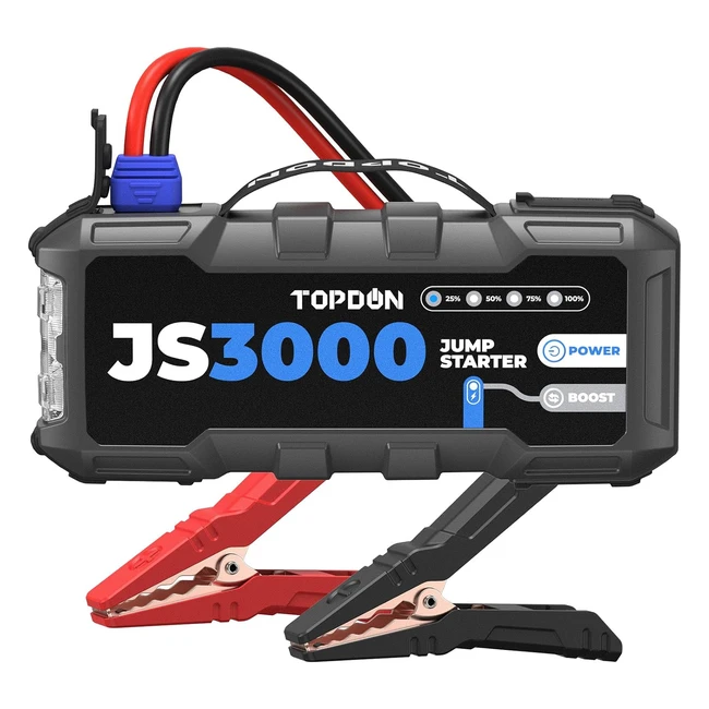 TOPDON Starthilfe Powerbank JS3000 - Starterbatterie 2000A Auto Booster - Power 