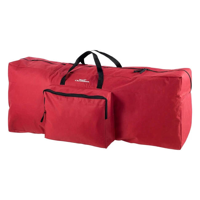 8ft Red Christmas Tree Storage Box - Waterproof, Durable, Front Pocket