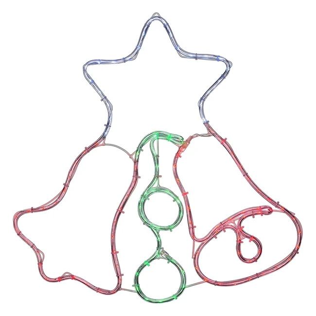 Christmas Rope Light Silhouette Decoration - Multicolour - 48cm - Twin Bell - WerChristmas