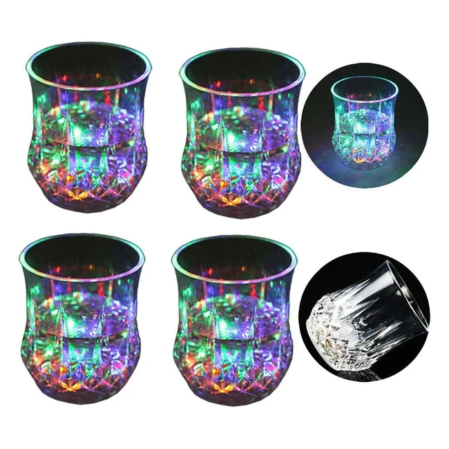 Vasos de Whisky LED con Cambio de Color - Pack de 5 - Luces de Acrlico Plexigl