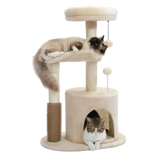 Petepela Small Cat Tree 78cm - Modern Scratching Post for Small to Medium Size C