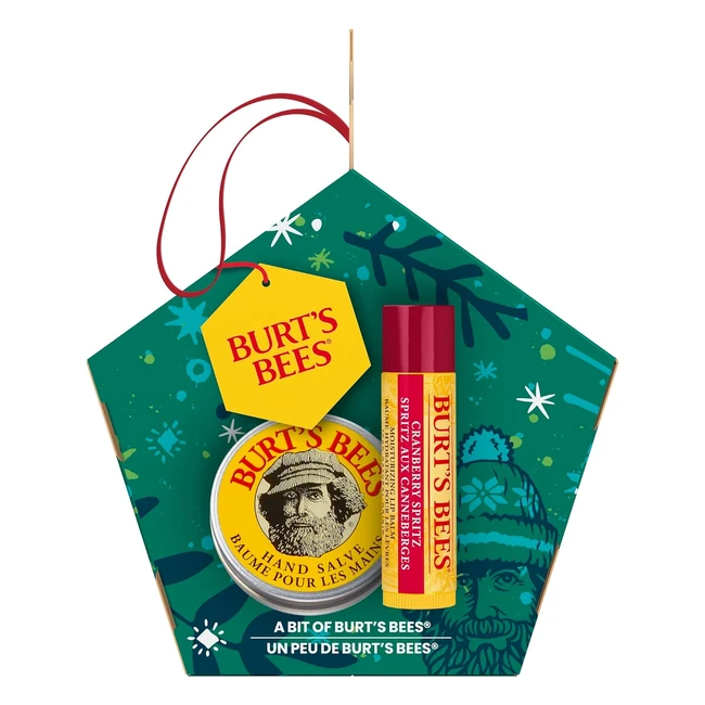 Burts Bees Lippenpflege Cranberry Spritz Geschenkset - Lippenbalsam und Handbalsam in Mini-Größe