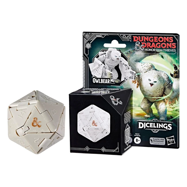 Hasbro Dungeons & Dragons Honor Entre Ladrones - Dicelings White Owlbear Monstruo - Dado D20 Gigante