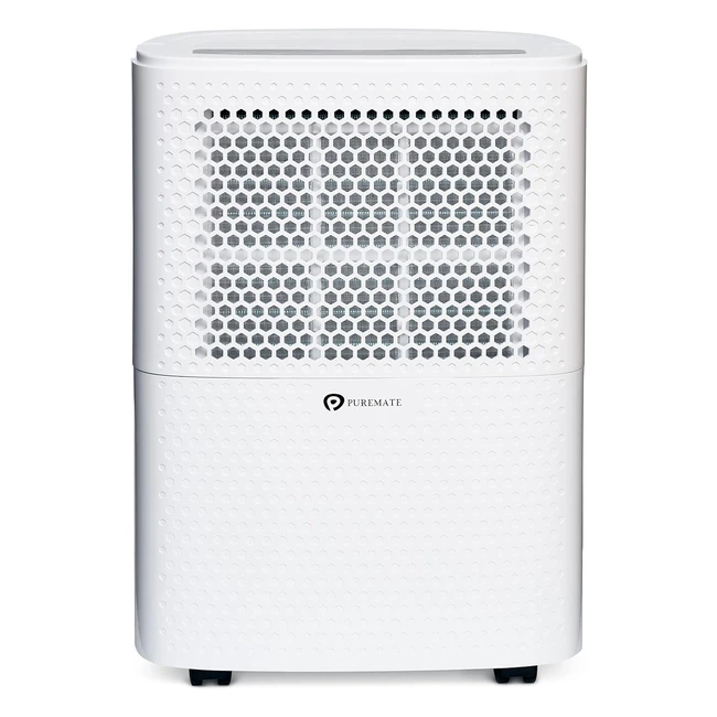 PureMate 12L Day Dehumidifier with Air Purifier - Digital Humidity Display, 12L Continuous Drainage, 24hr Timer