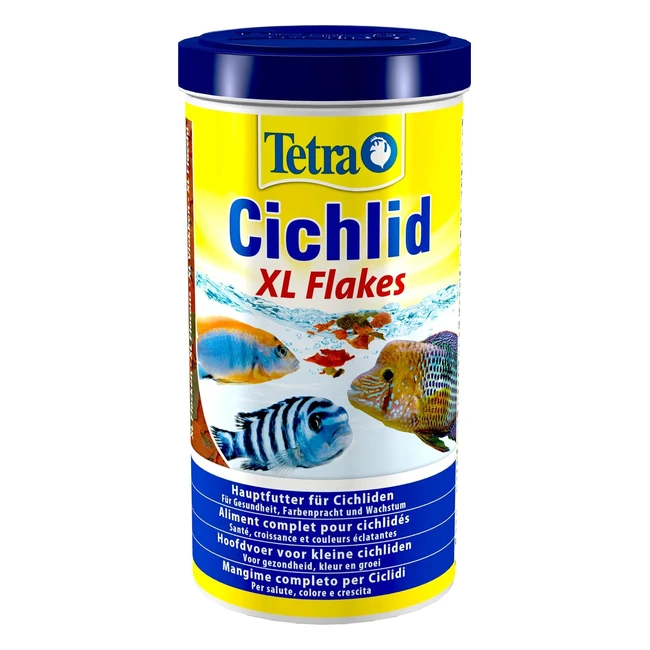 Tetra Cichlid XL Flakes 1000 ml - Alimenti per ciclidi con proteine animali e nutrienti vegetali