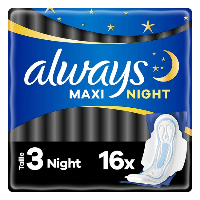 Always Maxi Night 16 Unidades - Toallas de Protección con Barreras Antifugas
