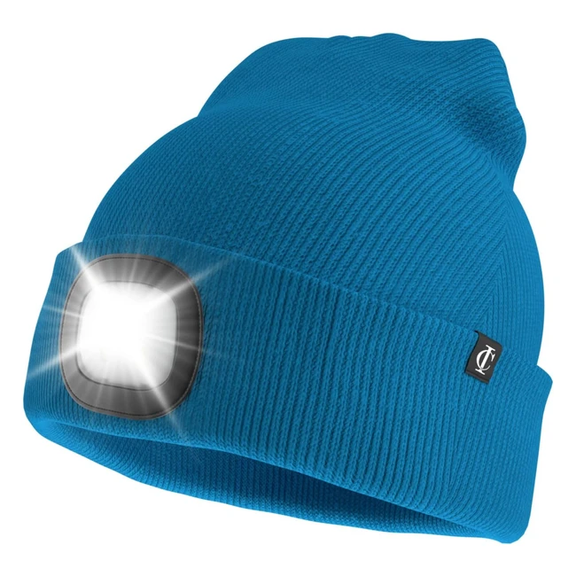Idyllicomfort LED Lighted Beanie Hat - USB Rechargeable Hands-Free Headlamp Cap 