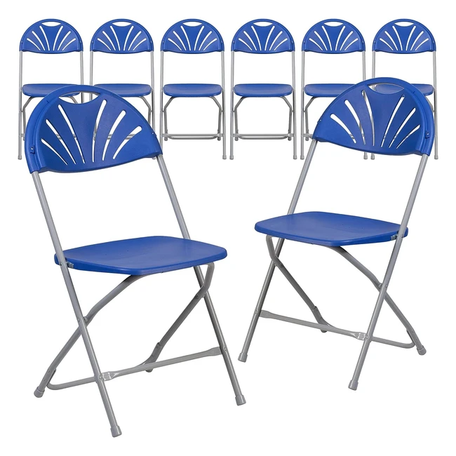 Chaise pliante métal bleu Flash Furniture - Lot de 8 - Ergonomique et résistante - Parfait pour les événements
