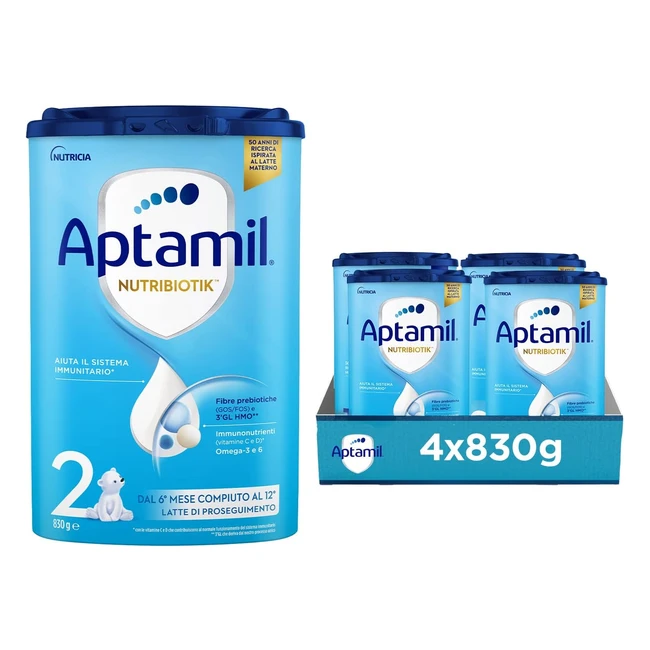 Aptamil 2 Latte in Polvere per Neonati 6-12 Mesi - 3320g 4 Confezioni da 830g