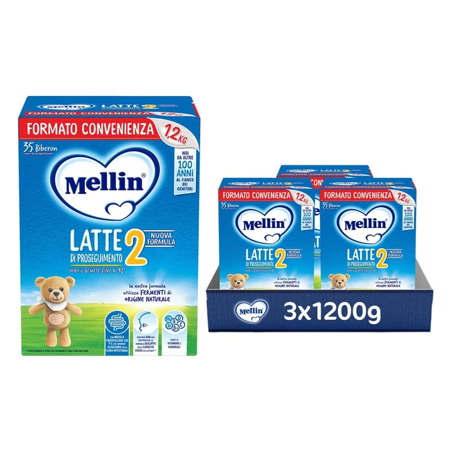 Mellin 2 Latte di Proseguimento per Neonati 6-12 Mesi - Confezione 3600g