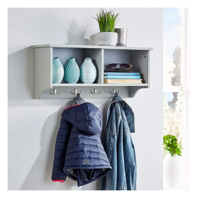 Grey Coat Wall Mounted Unit - Homesource  Reference 2-WSBH-4H  Open Shelves 