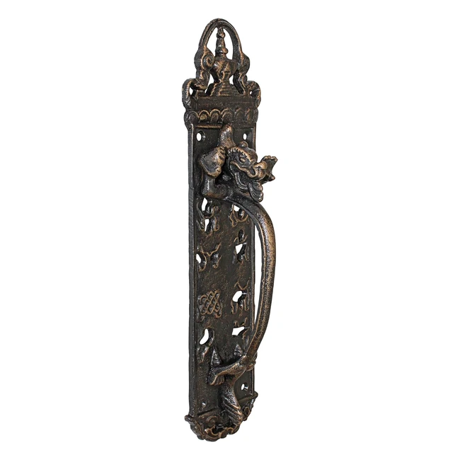 Poigne de porte dragon Durley design gothique plaque de pousse 30 cm fonte