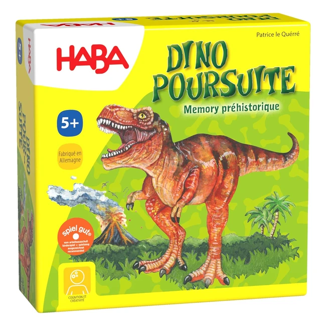 ¡Juego de memoria prehistórica Dino Pursuit en francés! ¡Encuentra dinosaurios y alcanza la meta!