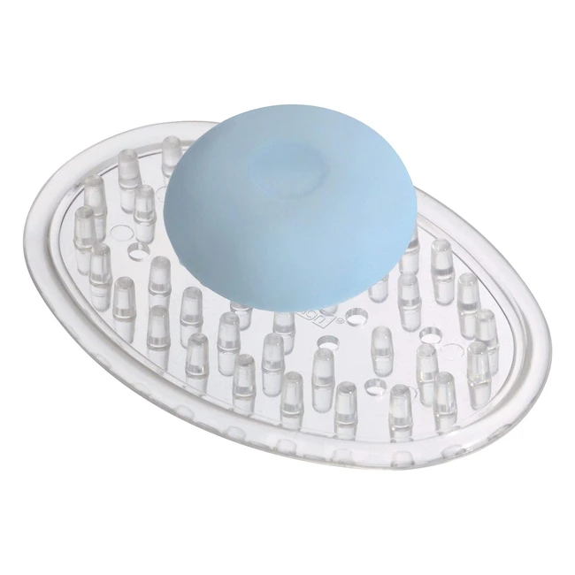 Porte-savon ovale en plastique iDesign - Support savon pratique et esthétique - Transparent