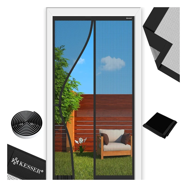 Kesser Magnet Fliegengitter Tür Insektenschutz 110x220cm | Kinderleichte Montage | Magnetvorhang Türvorhang Schutzgitter