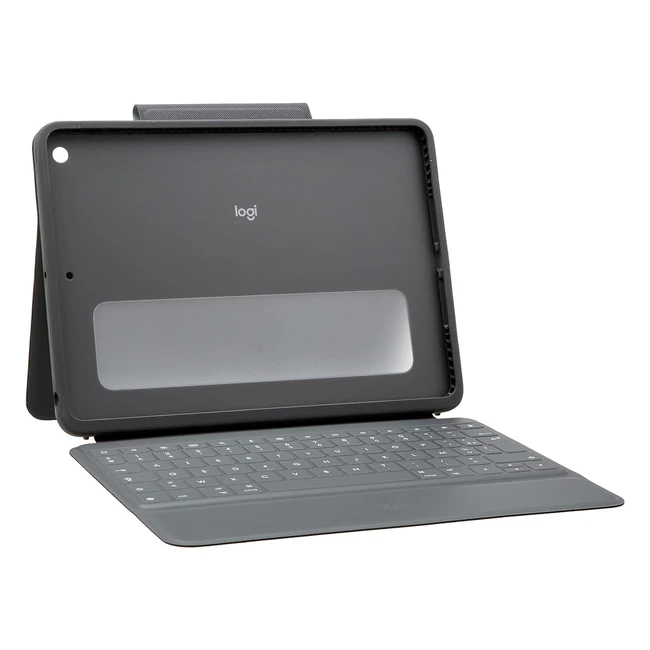 Logitech Rugged Folio iPad 7 Gen Schutzhlle mit integrierter Tastatur und Sma
