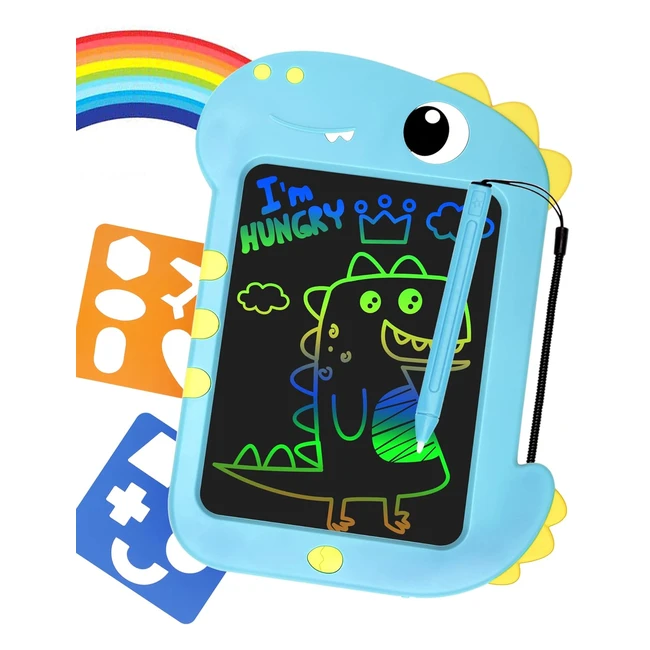 Tableta escritura LCD 85 pulgadas Primevolve - Juguetes niños niñas 2-7 años - Juguete educativo - Regalo niña - Azul dinosaurio