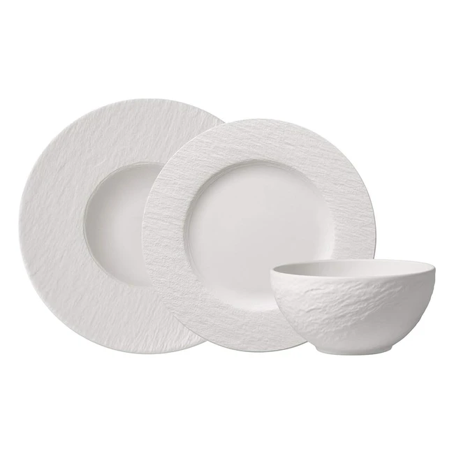 Villeroy & Boch 1042408950 Rock Blanc Starter Set - 6 Pcs Premium Porcelain Crockery