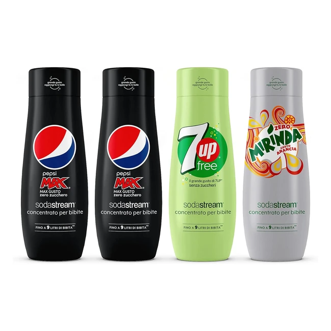 Sodastream Mix Concentrati Pepsi Diet Bundle 1760ml - Gusto Pepsi Max, 7up Free, Mirinda Zero - Ref: 1760