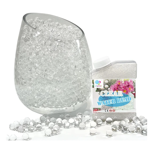 Jacisk Clear Water Beads - 50000 Pcs - Vase Filler Beads - Wedding Centerpiece - Transparent