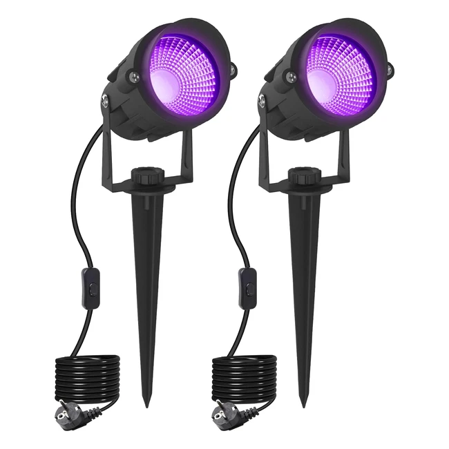 Projecteur LED UV Extrieur Natpow Noir 15W IP66 - Luminaire Paysage Fluorescen
