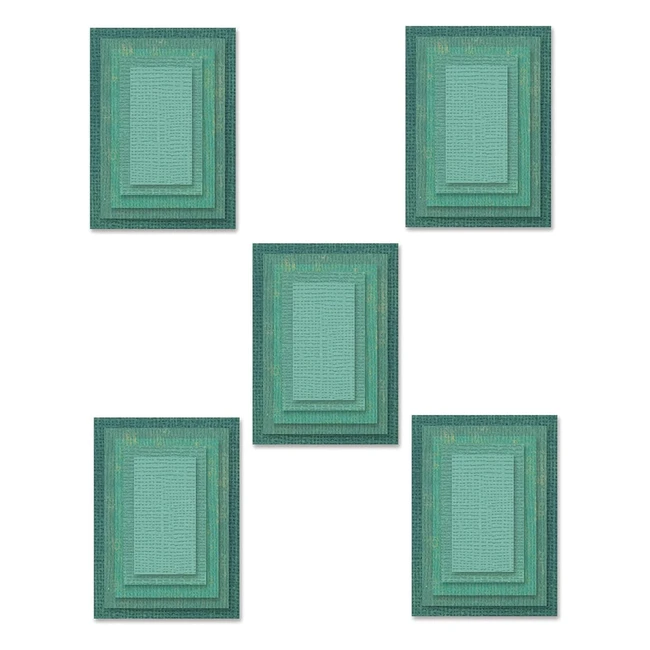 Lot de 25 matrices carreaux empils rectangles par Tim Holtz - Sizzix Framelits