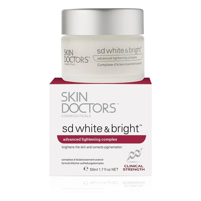 Skin Doctors SD White Bright - Even Skin Tone, Visible Reduction in Pigmentation, Age Spots, and Blemishes - 50ml