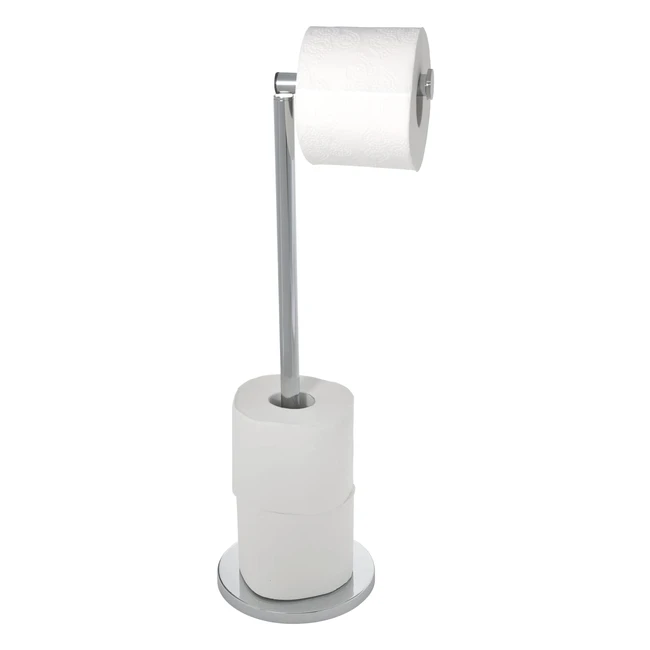 Wenko Stand-Toilettenpapierhalter mit Ersatzrollenhalter, Edelstahl, 21x55x17cm