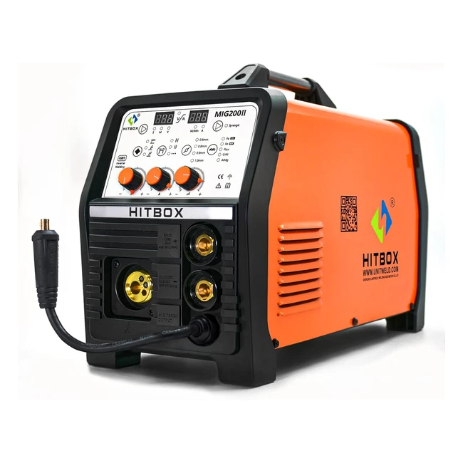 Hitbox 200A Alu MIG Welder 5 in 1 Digital IGBT Semiautomatic Welding Machine