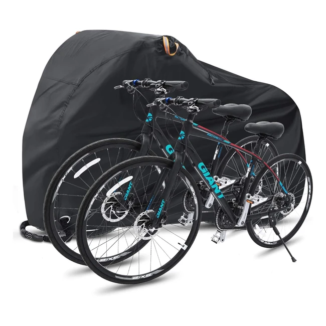 Ohuhu Bike Cover 210T Extra Heavy Duty Waterproof Bicycle Covers for 2 Bike - Protect Your Bike from Rust, Water Damage, and Fading