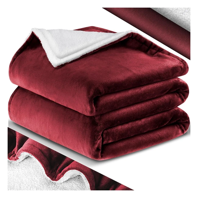 Kesser Kuschelige Flauschige Sherpa-Decke | Extra Weich und Warm | Flanell-Fleece | 220 cm x 240 cm XXL