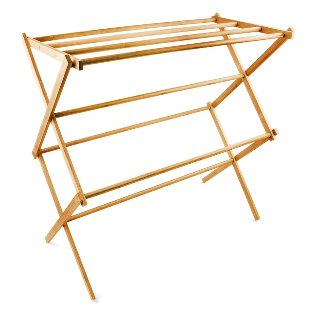 Porte-serviettes pliant en bambou - Relaxdays 10017158 - Support pliable en bois avec 8 barres de séchage