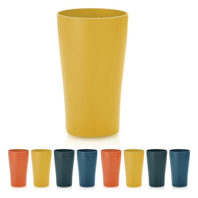 Vasos de plástico reutilizables 8 piezas, irrompibles y ligeros