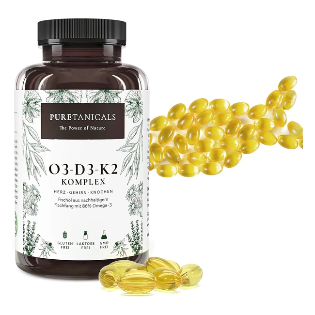 Omega 3 Vitamin D3 K2 MK7 Alltrans Mikroverkapselt Premium Essentials O3D3K2 Hochdosierte Fischölkapseln