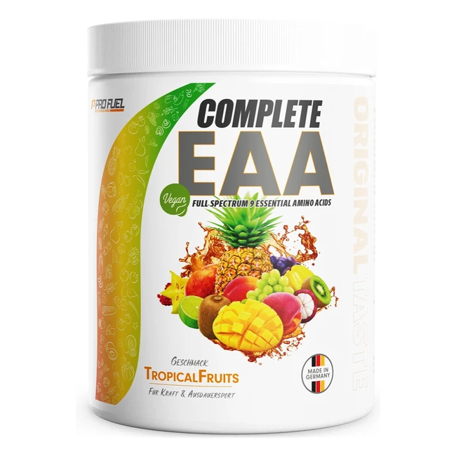 EAA Pulver 500 g tropische Früchte 12500 mg essentielle Aminosäuren unglaublich lecker erfrischend