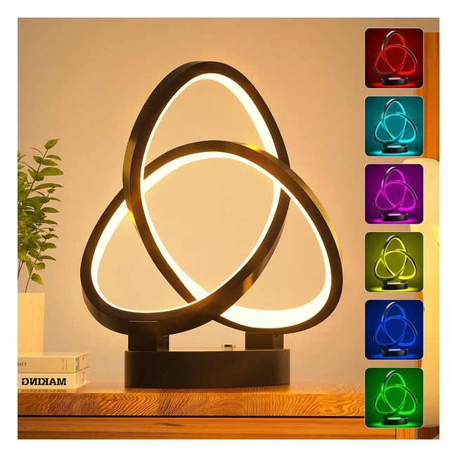 Lámpara de mesita de noche Airnasa 10W RGBW - Diseño espiral, 7 colores, 10 ajustes
