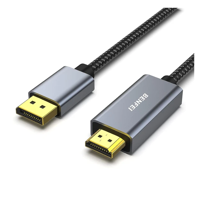 Benfei DisplayPort to HDMI Cable - 3m - Compatible with HP ThinkPad AMD Nvidia - Aluminum Alloy Shell