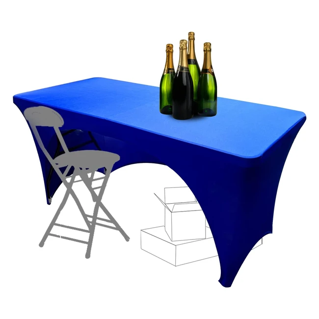 Dololoo Stretchable Tablecloths 4ft - Wrinkle Resistant, Durable, Royal Blue