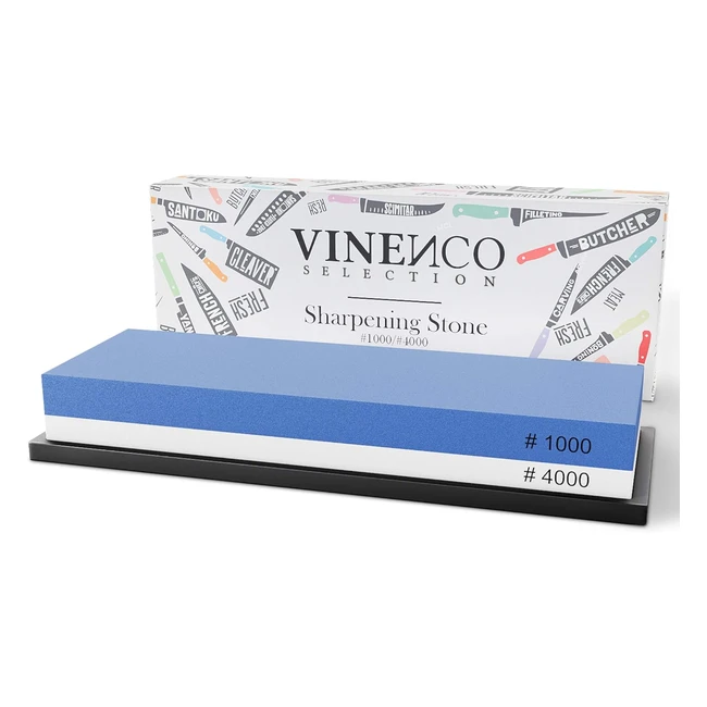 Vinenco Wetzstein Messerschrfer Set mit Silikonhalter 10004000 Krnung - Uni