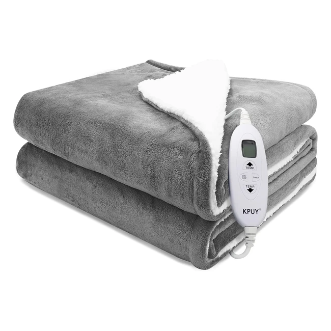 KPuy Electric Blanket 160cmx130cm - Fast Heating, 9 Heat Settings, Timer Auto Off