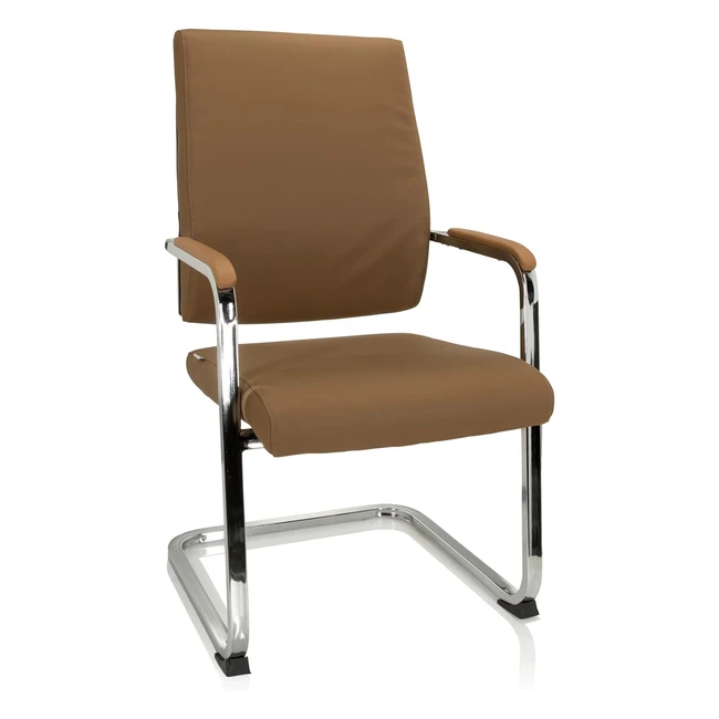 HJH Office Sapri 729422 - Cantilever Stuhl Kunstleder gepolstert braun