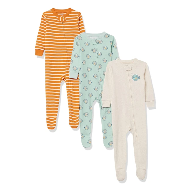 Amazon Essentials Baby Jungen Schlafanzug mit Fen 3er Pack Marine Leben G