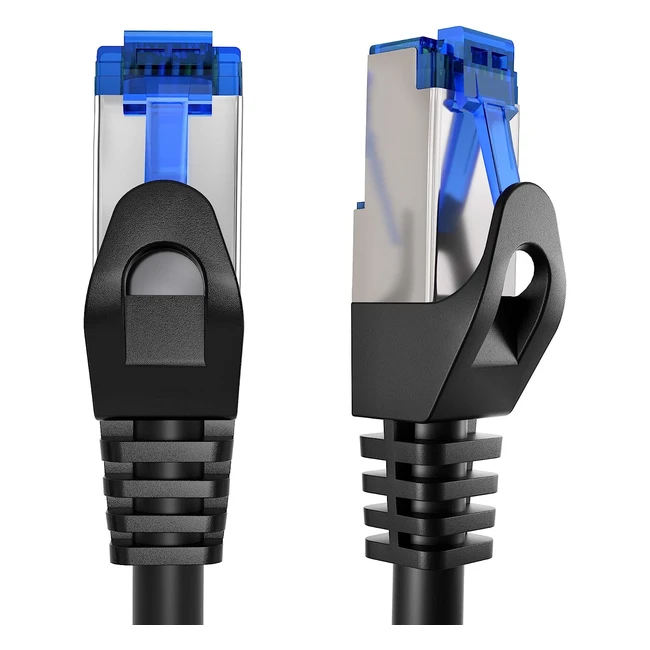 KabelDirekt 75m Netzwerkkabel Ethernet LAN Patchkabel - Max. Glasfaser-Geschwindigkeit - geeignet für Gigabit Netzwerke, Switches, Router, Modems mit RJ45-Eingang - Silber