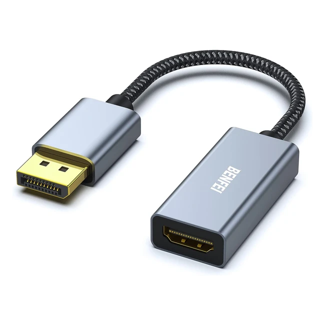 Adaptateur DisplayPort vers HDMI 4K Benfei - Coque en aluminium - Nylon tressé