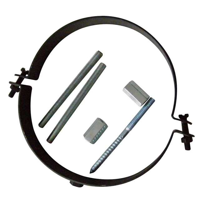 Collier de serrage de tuyau réglable Kaminoflam, support de tuyau de cheminée en acier revêtu de Senotherm, set de montage inclus